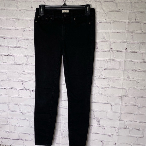 J CREW 9” HIGH RISE TOOTHPICK BLACK JEANS SKINNY STYLE SIZE 27 PREOWNED